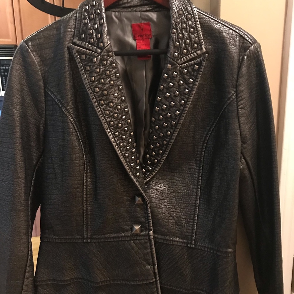 V Christina faux leather jacket